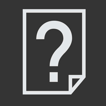 File document with question icon isolated on a gray background. Vector illustration.のイラスト素材