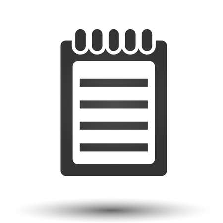 Notebook icon. Simple flat of notebook isolated on white background. Vector illustration.のイラスト素材
