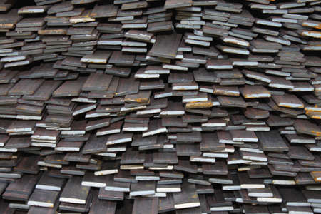 Metall rolled bar. Steel strip. Carbon bar. Hot rolled ferrum.の写真素材