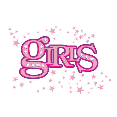 Cute childish vector emblem with inspirational fashion lettering. Motivational baby graffiti. Typographic infant girl design. Good for t-shirt print, banner, logo or label.のイラスト素材