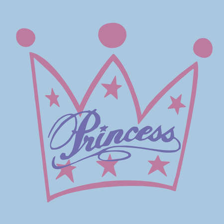 Cute childish vector crown with inspirational fashion lettering. Motivational baby graffiti. Typographic infant girl design. Good for t-shirt print, banner, logo or label.のイラスト素材