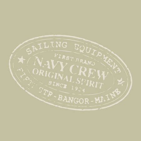 Vector clothes design emblem or badge. Inspirational jeans vector illustration with trendy lettering. Clothing design element. Good for t-shirt print, banner, logo or label.のイラスト素材