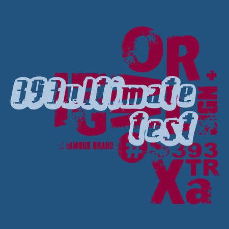 Vector clothes design emblem or badge. Inspirational jeans vector illustration with trendy lettering. Clothing design element. Good for t-shirt print, banner, logo or label.のイラスト素材