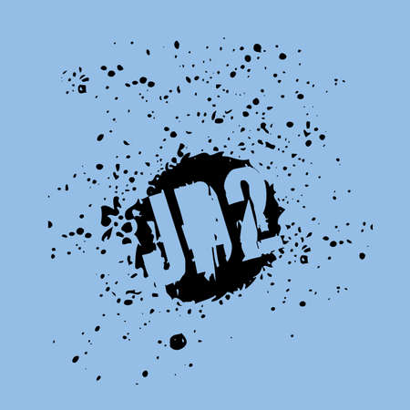 Vector clothes design emblem or badge. Inspirational jeans vector illustration with trendy lettering. Clothing design element. Good for t-shirt print, banner, logo or label.のイラスト素材