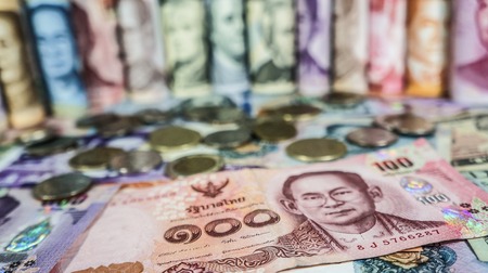 Multi currency note indicating world economy and critical such as Amerca , China etc.の写真素材