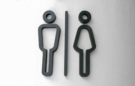 Men and women sign for toilet or restroomの写真素材