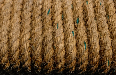 Brown rope roll for background textureの写真素材