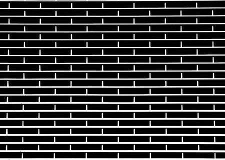 Symmetrical black bricks wall with white line for decorative wallpaper background texture.の写真素材