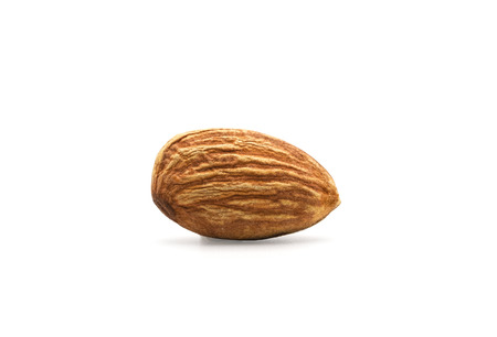 Isolated of almond nut  on white background.