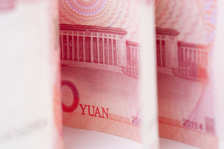 Closeup China Yuan banknote. Economy and exchange currency concept.-Image.の写真素材