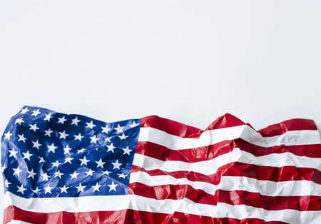 Wrinkle United States of America or USA flag. USA is established since 4th July 1776 which is called independence day. USA is land of democracy and freedom.の写真素材