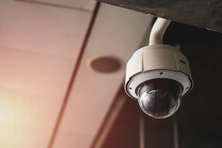 Big CCTV camera or Close Circuit Television for monitoring prevent bandit and crime on public area ,...