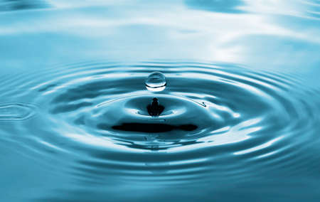Closeup of transparent water droplet on water ring surface , Natural concept.の写真素材