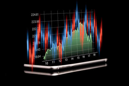 Technical analysis investment graph for trader , Stock market investment and business growth...