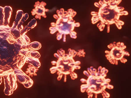 Corona virus mutation under microscope , COVID 19 pandemic from China since 2019 to every country...