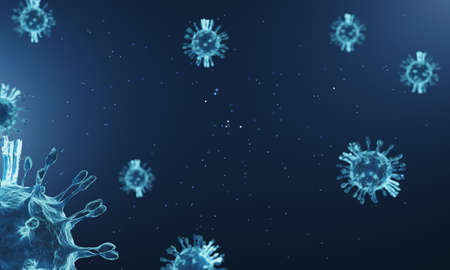 Corona virus mutation under microscope , COVID 19 pandemic since 2019 to every country .The virus...