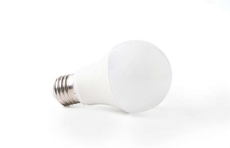 Isolated of electric lamp or light bulb on white background , LED is used for energy saving instead...