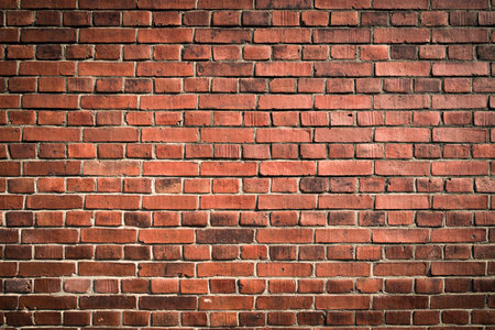 Old vintage red brick wall for background and texture.の写真素材