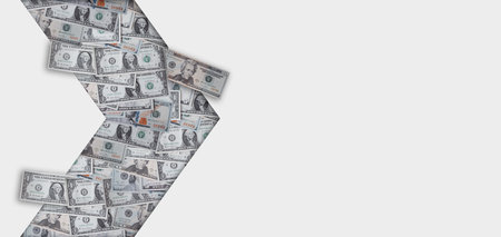 USD dollar sign with white background for money exchange and transfer concept.の写真素材