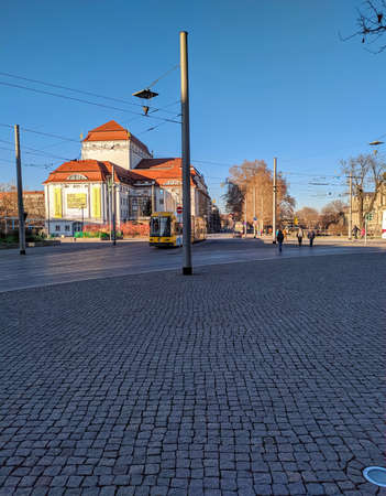 Dresden, Germany - January 2, 2020: Dresden street in winter, Saxony, Germanyのeditorial素材