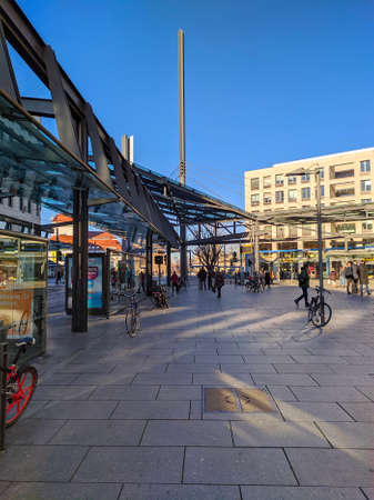 Dresden, Germany - January 2, 2020: Dresden street in winter, Saxony, Germanyのeditorial素材