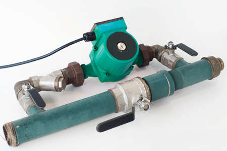 the circulation pump of the heating system is installed in the bypassの写真素材