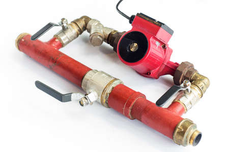 the circulation pump of the heating system is installed in the bypassの写真素材