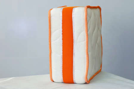 sample of the bed mattress, exhibition copy, on an isolated backgroundの写真素材