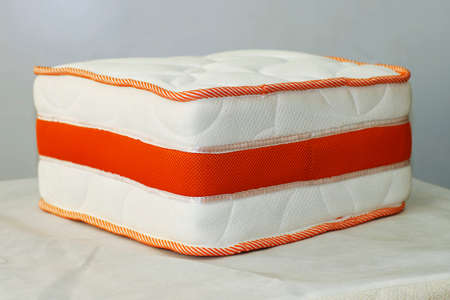 sample of the bed mattress, exhibition copy, on an isolated backgroundの写真素材