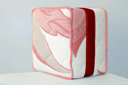 sample of the bed mattress, exhibition copy, on an isolated backgroundの写真素材