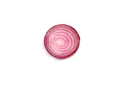 cut piece of onion, on a white background