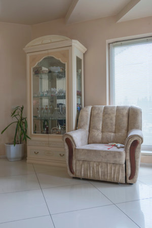 armchair and sideboard in classic styleの写真素材