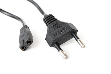 Supply cord, on a white isolated backgroundの写真素材