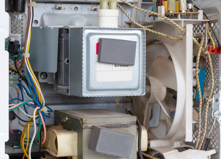 Disassembled microwave oven, Microwave oven repair.の写真素材