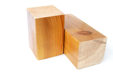 varnished wooden bars on an isolated white background, close-upの写真素材