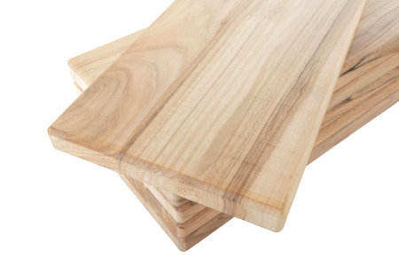 Wooden boards, a board with a seamed edge for building a house and interior decoration, on an isolated whiteの写真素材