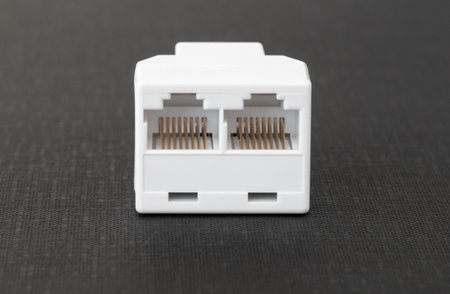 rail network connector splitter for computer networkの写真素材
