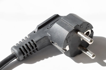 European two pin power plug, isolated on white backgroundの写真素材