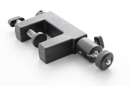 vintage camera mount, clamp with camera mount, isolated on white backgroundの写真素材