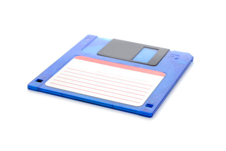 computer floppy disk, isolated on a white background, with copy spaceの写真素材