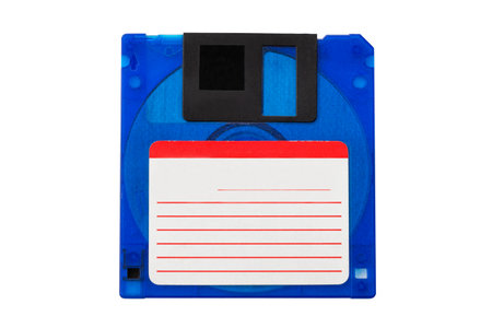 computer floppy disk, isolated on a white background, with copy spaceの写真素材