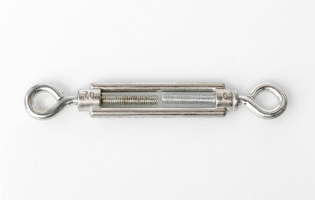 Metal lanyard isolated on white backgroundの写真素材