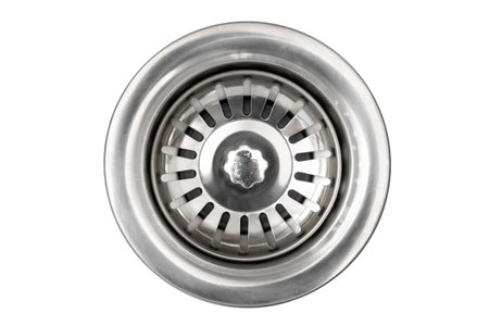 Detail siphon kitchen sink on isolated white background, cut outの写真素材