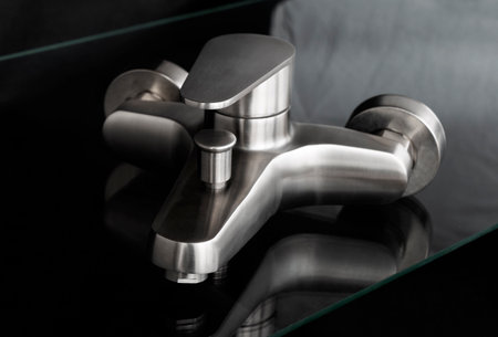 Shower faucet, bathroom mixer cold hot water faucet, material - stainless steelの写真素材