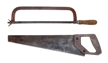 Old saws for metal and woodの写真素材