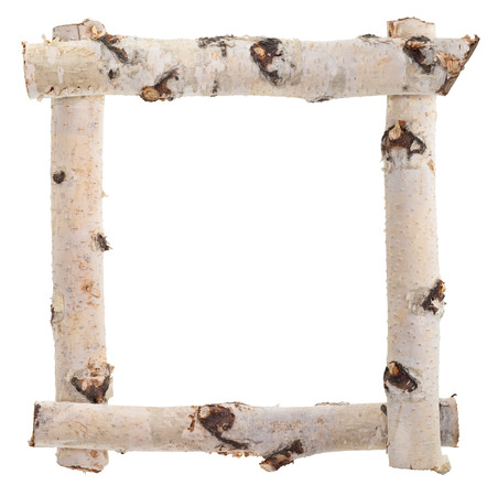 Frame of birch logsの写真素材