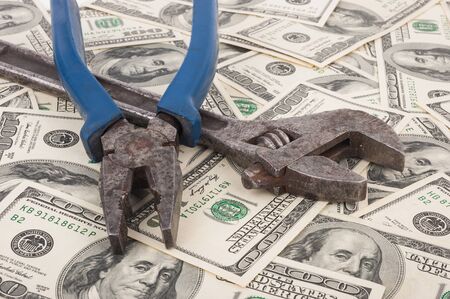 Tools and dollarsの写真素材