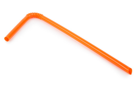 Orange straw on white backgroundの写真素材