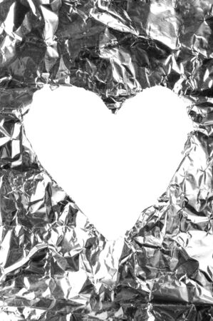 Torn texture foil. Heartの写真素材