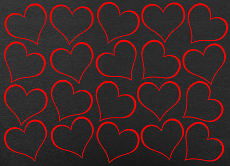 red hearts on a black backgroundの写真素材